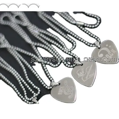 Stainless steel Guitar Picks Pendant Necklace Playing Heavy Metal guitar Picks