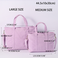 Sac à main en velours côtelé pour femmes, tailles s/L, lilas, rose, sac seau décontracté, fourre-tout à épaule Long, mode