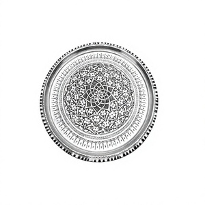 Plato base redondo de acero inoxidable color plata para servir, accesorio de mesa. - Product Image 1
