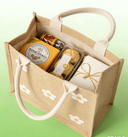 Souvenirs de mariage à la plage tendance - Sac fourre-tout en jute jaune de style coréen, simple, personnalisable, avec fermeture éclair et cordon