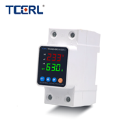 Protecteur de surtension et de sous-tension réglable 63A, dispositif de protection de tension et de courant sur rail DIN, 220V monophasé, haute qualité