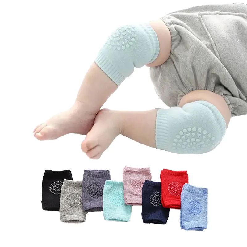 مجموعة جوارب كرتونية رياضية للأطفال حديثي الولادة ، كم ساق قطني آمن ، وسادات حماية ركبة للأطفال الرضع