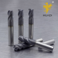 Fraise carrée à 4 dents ultra-durcie à grande vitesse, polie, pour le dégrossissage de pièces automobiles, outil de coupe haute efficacité