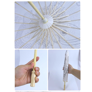 Sombrilla de papel china para bodas, sombrilla de papel blanco para damas de honor, parasol para fiestas. - Product Image 3
