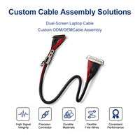 Câble LVDS ICape personnalisé 30 broches, pas de 0,5 mm, micro-coaxial 40 AWG, cuivre plaqué argent, faisceau de câbles PTFE 34 AWG pour écran LCD