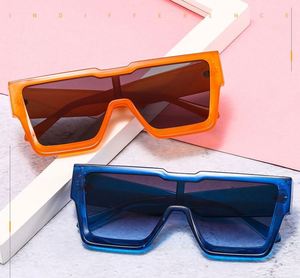 Gafas de Sol Retro de Moda para Hombre y Mujer, Lentes de Una Pieza Extra Grandes, UV400, Naranja Azul, Montura Cuadrada Grande, 2021 - Product Image 6