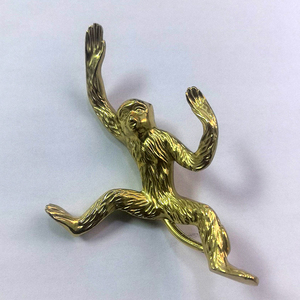 Creative Cute Solid Brass Monkey Cabinet Handle Pull Villa Hotel Furniture Hardware Decor Drawer Kitchen Wardrobe <strong>Door</strong> <strong>Knobs</strong> - Product Image 6