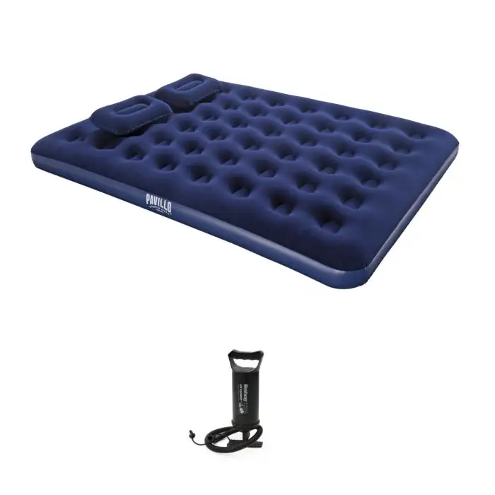 Bestway 67374 80 "X 60" X 8.5 "Queen Size Cắm Trại Nệm Bơm Hơi Airbed Với Bơm Tay Và Hai Gối