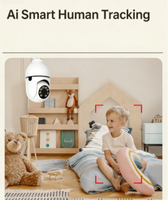 Kamera Bohlam Nirkabel WiFi Warna Penuh HD Penglihatan Malam 1080P Kamera Keamanan CCTV Ringan Kompak Grosir