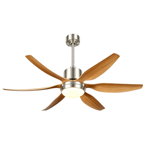 Ventilador de Techo Contemporáneo de Seis Aspas con Luz LED Integrada, Montado en Barra, de ABS, para Dormitorio, Apartamento y Sala de Estar - Product Image 3