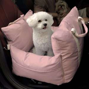 Asiento elevador de coche para perros de Color rosa a la moda, cama moderna impermeable, tela Oxford, moda de lujo, asiento trasero delantero sólido pequeño - Product Image 2