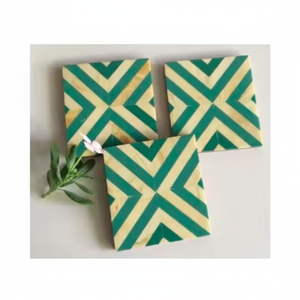 Posavasos decorativo con incrustaciones de hueso en forma de cuadrado personalizado de alta calidad para el hogar, hoteles y restaurantes, decoración de mesa, llegada caliente - Product Image 1