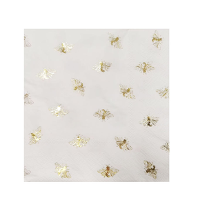 Goldfolienprägung mit Bienenmotiv, personalisierte Servietten aus reinem Zellstoff, moderne, umweltfreundliche Einweg-Restaurantzubehör-Servietten - Product Image 4