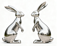 Sculpture de veau moderne et élégante Impex pour l'extérieur, en acier inoxydable plaqué écologique, 100 % faite à la main, design personnalisé, décoration intérieure