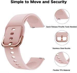 Bracelet de montre intelligente en silicone avec boucle à ardillon en or <span class=keywords><strong>rose</strong></span> de 20 mm, compatible avec <span class=keywords><strong>Garmin</strong></span> <span class=keywords><strong>Forerunner</strong></span> 570/165/158/245, sport, luxe, mode, 10 couleurs - Product Image 2