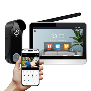 جرس باب ذكي مقاوم للماء يعمل بالطاقة الشمسية والبطارية مع شاشة لمس <span class=keywords><strong>7</strong></span> بوصة وتخزين على بطاقة SD وكاشف للحركة - Product Image 2