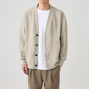 Maglione Cardigan lavorato a <span class=keywords><strong>maglia</strong></span> da uomo a manica lunga <span class=keywords><strong>con</strong></span> scollo a V <span class=keywords><strong>con</strong></span> ricamo autunno inverno bianco lavorato a <span class=keywords><strong>maglia</strong></span> - Product Image 4