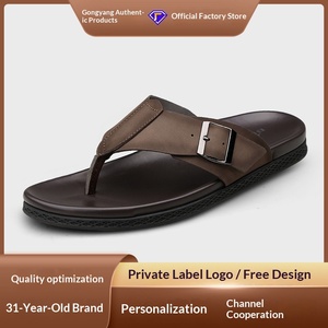 Sandalias Gongyang con Tira en el Dedo, de Cuero Genuino, para Hombre, Verano 2026, las Más Vendidas, Ligeras, Antideslizantes, de Suela Blanda para Exteriores - Product Image 5