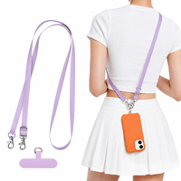 Cordon long antivol réglable pour téléphone portable, sangle tour de cou bandoulière avec attaches pour smartphones iPhone et Android