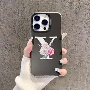 Fleur grande lettre impression plaqué argent clé TPU PC housse de té<span class=keywords><strong>l</strong></span>éphone portable pour <span class=keywords><strong>Iphone</strong></span> 8 X Xr <span class=keywords><strong>Xs</strong></span> 11 12 13 14 15 16 Pro 17 - Product Image 6