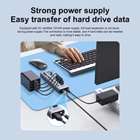 Hub USB 3.0 industriel Mindpure 16 ports en alliage d'aluminium avec interrupteurs individuels, extension et charge rapide BC1.2, alimentation intégrée