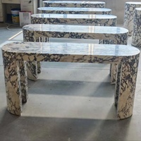 Table console en marbre Calacatta Viola au design moderne, personnalisable par le fabricant, 1300*350*750mm, 65KG, poids léger, pierre naturelle