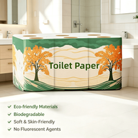 Papier toilette jetable hautement absorbant en pâte de bois vierge, sans poussière, non toxique, compatible fosses septiques, écologique et soluble dans l'eau