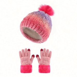 Gorros de Invierno para Niños al por Mayor, Gorros Tejidos para Niños, Gorros con Pompón para Bebés, Juego de Gorros y Guantes - Product Image 6