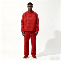 2026 Neue Modische Chinesische Knotenknopf-Jacke für Herren, Varsity-Jacke aus Volleder mit Individueller Stickerei und Froschverschlüssen