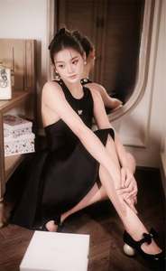 Elegant Black Skater Mini Dress Pearl Criss Cross Back Sleeveless Prom Cocktail Party Little Black Dress Wholesale OEM - Product Image 2