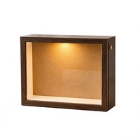 [Éclairage rechargeable à commande tactile] Cadre creux en panneau MDF pour boîtes de rangement et de présentation de figurines DIY, boîtes surprises et décors