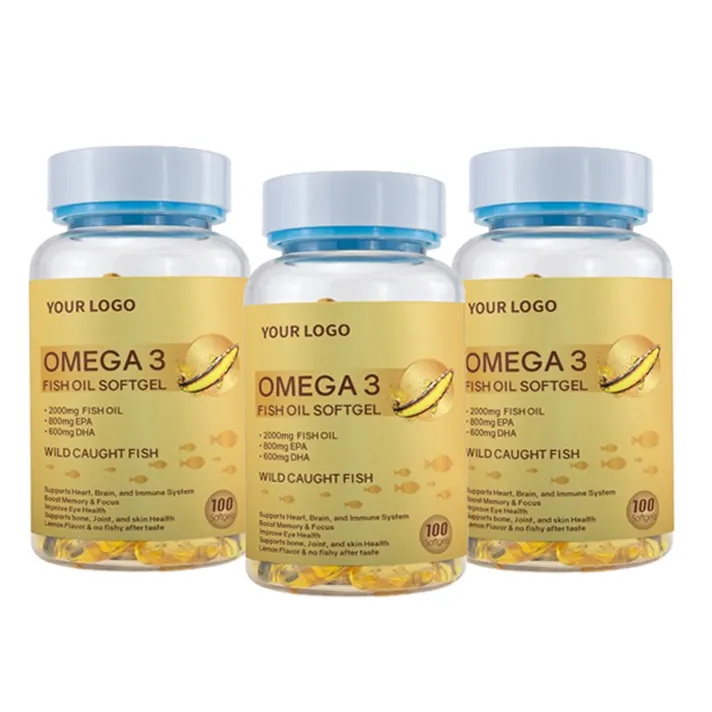 Gmp Factory Odm Oem Omega-3 Omega 3魚油500Mg1000Mgソフトジェルカプセルサプリメント