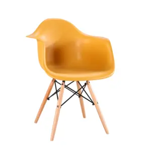 China Suppliers New Product Scandinavian Nordic Style Plastic Seat Wood Legs Plastic Dining Bar Stool Chair