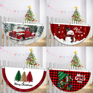 Nouvelles décorations <span class=keywords><strong>de</strong></span> Noël transfrontalières : Bannières suspendues en tissu <span class=keywords><strong>de</strong></span> style américain, drapeaux en forme d'éventail imprimés numériquement avec motifs <span class=keywords><strong>de</strong></span> dessins animés <span class=keywords><strong>pour</strong></span> l'extérieur - Product Image 2