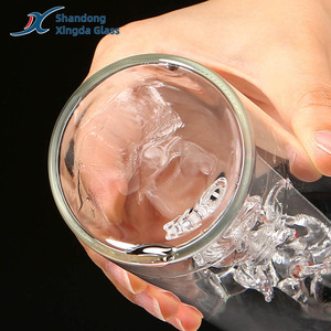 Vente en gros d'usine, marque Xingda, ensemble <span class=keywords><strong>de</strong></span> carafe à whisky et <span class=keywords><strong>de</strong></span> carafe à liqueur en verre borosilicate soufflé à la main en forme <span class=keywords><strong>de</strong></span> dragon chinois - Product Image 4