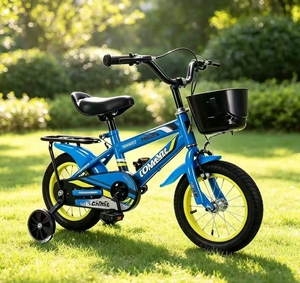 Vélos pour enfants, vélos pour garçons avec roues auxiliaires, vélos pour bébés avec sièges à paniers pour éviter les retournements latéraux - Product Image 1