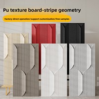 PU Batu Imitasi Strip Kultur Buatan Tekstur Geometris Model 3D Tiga Dimensi Ubin Dinding Latar Belakang Modern Sekolah Mal