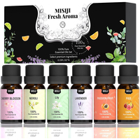 Kit d'huiles essentielles écologiques longue durée, 4 senteurs romantiques de fleurs et 2 de fruits frais, pour diffuseur d'air intérieur, spa et bain, idéal comme cadeau