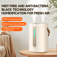 Humidificateur à brume froide silencieux avec affichage numérique, 2,5 L, ultrasonique, pour table, bureau, maison, avec veilleuse