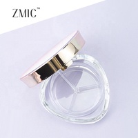 Boîtier vide pour poudre libre triangulaire 3 couleurs, rose doré transparent, emballage en gros
