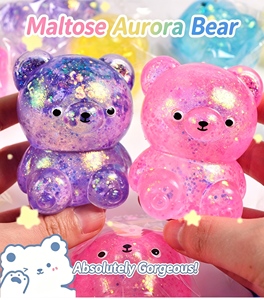 Oso de Goma Brillante de Maltosa, Juguete de Rebote Lento, Pelota Antiestrés para Apretar, Juguete Antiestrés Súper Lindo para Niños, Oso de Goma Suave y Duradero - Product Image 4