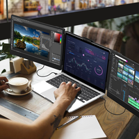 Eloam-Moniteur de jeu portable EL-S2 14 pouces, triple extension, pour ordinateur portable, écran double FHD IPS, type-c, 2 haut-parleurs
