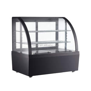 Vitrina <span class=keywords><strong>de</strong></span> <span class=keywords><strong>Vidrio</strong></span> Curvo vertical para repostería, refrigerador, mesa superior, armario para Tartas, congelador - Product Image 2