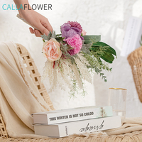 MW99324 Bouquet de fleurs artificielles très vendu, rose, chrysanthème, bouquet de mariée pour décoration de mariage