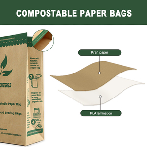 <span class=keywords><strong>Sac</strong></span> d'emballage alimentaire en papier <span class=keywords><strong>kraft</strong></span> biodégradable PLA Iiminate <span class=keywords><strong>sac</strong></span> en papier <span class=keywords><strong>kraft</strong></span> compostable anti-graisse légumes pain grillé - Product Image 2