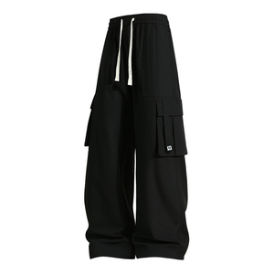 2025 American High Street <b>Men's</b> Casual Canvas <b>Overalls</b> Lightweight Straight Pants Loose Fit for Spring Autumn Popular Design - Product Image 3