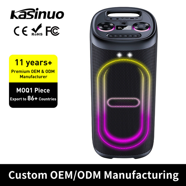 2025 New Arrival Design BT Speaker Big Power Waterproof RGB LED Lighting Karaoke Speaker Indoor Outdoor Party Speaker Battery