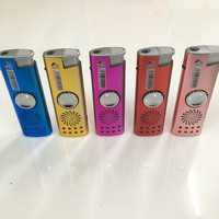 Briquet à jet coupe-vent anti-stress avec LED, rechargeable au butane, logo personnalisé en gros, gaz pré-rempli pour les États-Unis