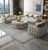 Canapé sectionnel en tissu de luxe moderne italien avec structure en bois massif pour les salons d'appartements et d'hôtels