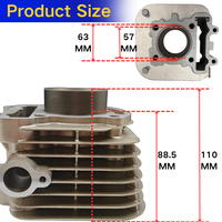 Nouveau kit de bloc-cylindre de moto en aluminium de 57 mm LF157 BAJAJ157 pour moteur Bajaj Lifan 150cc 4 temps